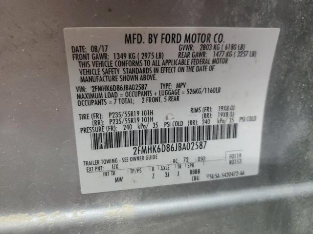 2018 FORD FLEX LIMIT 2FMHK6D86JBA02587