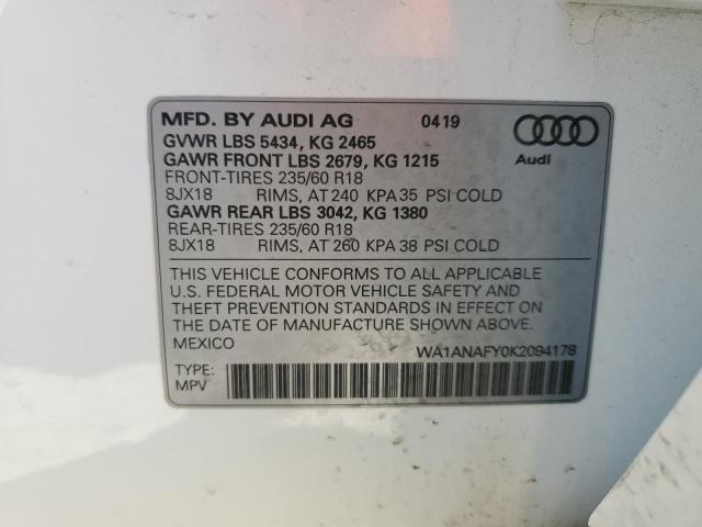 2019 AUDI Q5 PREMIUM - WA1ANAFY0K2094178