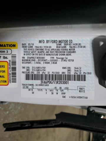2018 FORD FUSION S - 3FA6P0G77JR203001