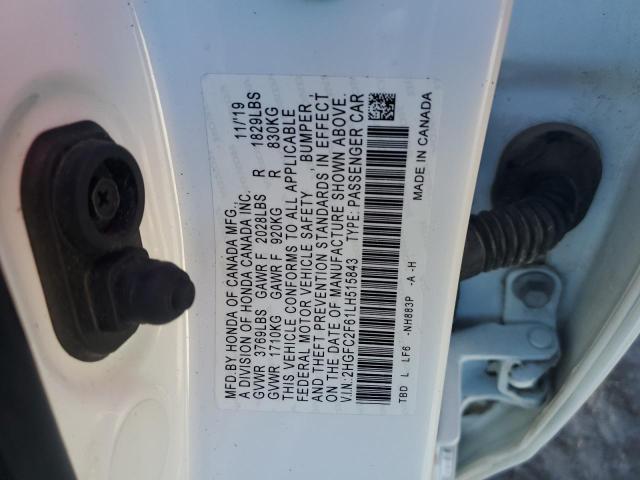 2020 HONDA CIVIC LX - 2HGFC2F61LH515843