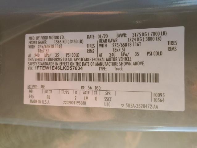 2020 FORD F150 SUPER - 1FTEW1E46LKD57634