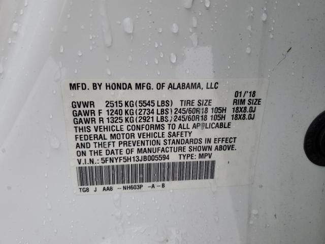 2018 HONDA PILOT LX - 5FNYF5H13JB005594
