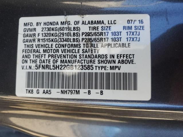 2016 HONDA ODYSSEY LX 5FNRL5H22GB123585