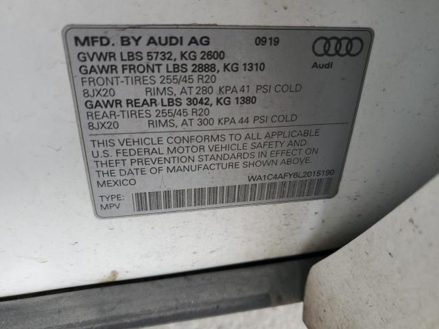 2020 AUDI SQ5 PRESTI WA1C4AFY6L2015190