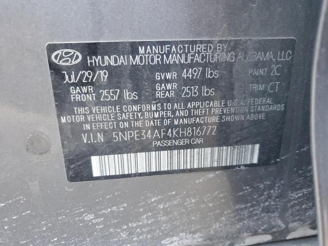 2019 HYUNDAI SONATA LIM 5NPE34AF4KH816772