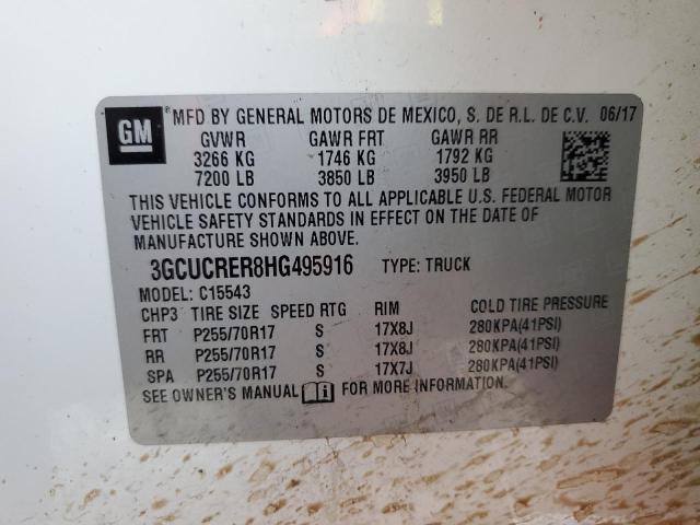 2017 CHEVROLET SILVERADO - 3GCUCRER8HG495916