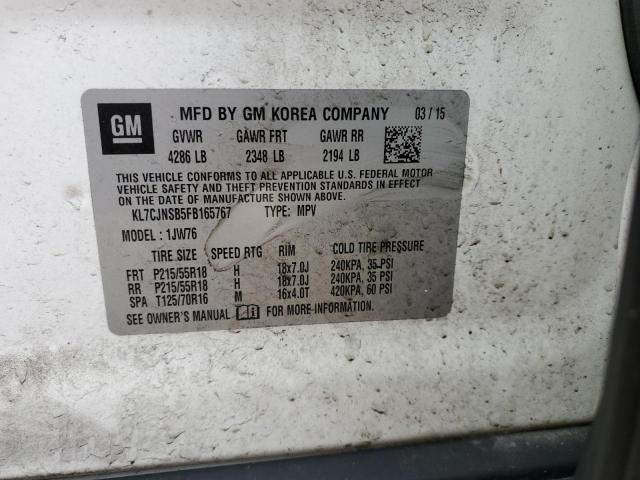 2015 CHEVROLET TRAX LTZ KL7CJNSB5FB165767