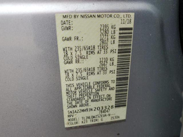 2018 NISSAN MURANO S 5N1AZ2MH9JN203328
