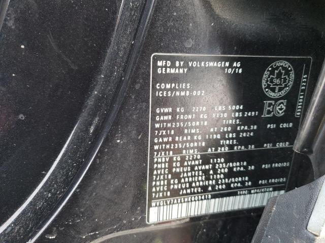 2017 VOLKSWAGEN TIGUAN HIG WVGLV7AX5HK009419