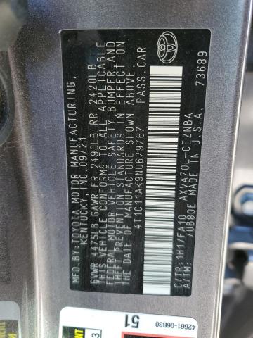 2022 TOYOTA CAMRY LE 4T1C11AK9NU629767