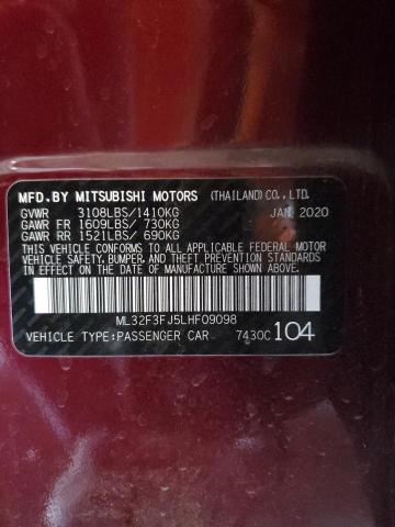 2020 MITSUBISHI MIRAGE G4 - ML32F3FJ5LHF09098
