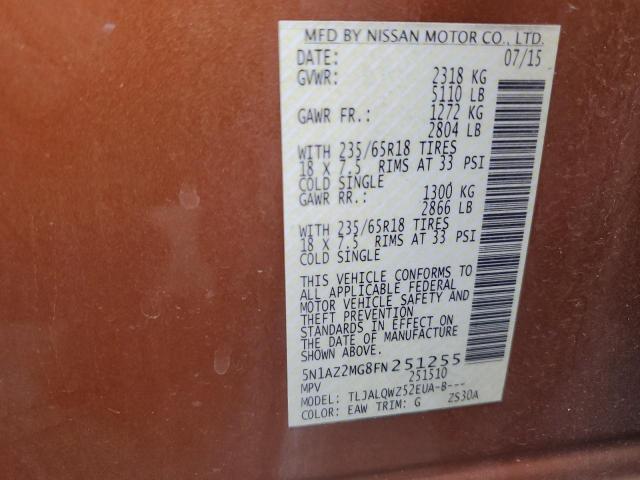 2015 NISSAN MURANO S 5N1AZ2MG8FN251255