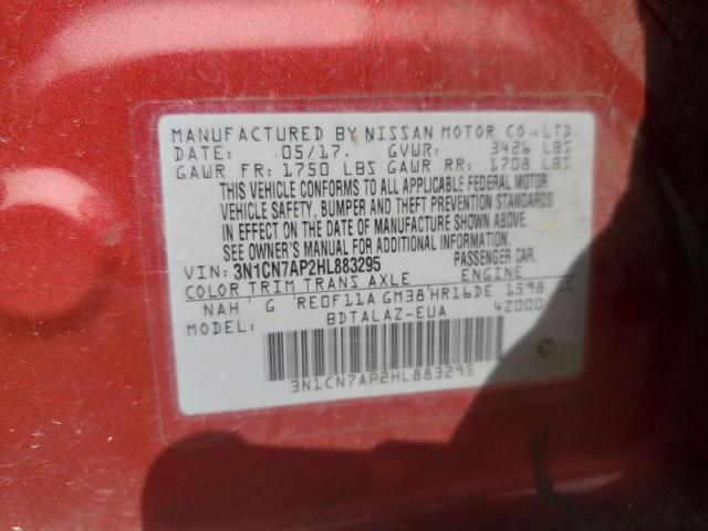 2017 NISSAN VERSA S - 3N1CN7AP2HL883295