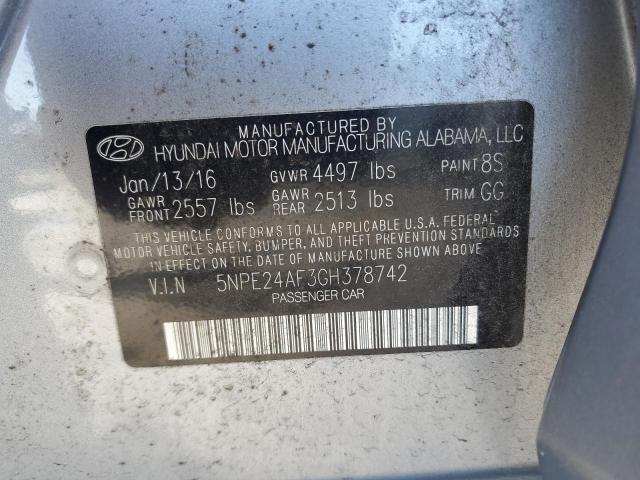 2016 HYUNDAI SONATA SE - 5NPE24AF3GH378742