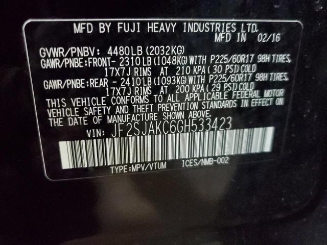 2016 SUBARU FORESTER 2 - JF2SJAKC6GH533423