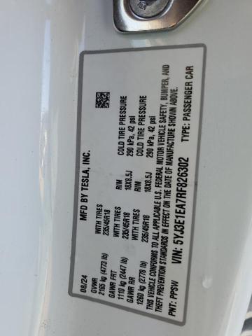 2024 TESLA MODEL 3 5YJ3E1EA7RF826302