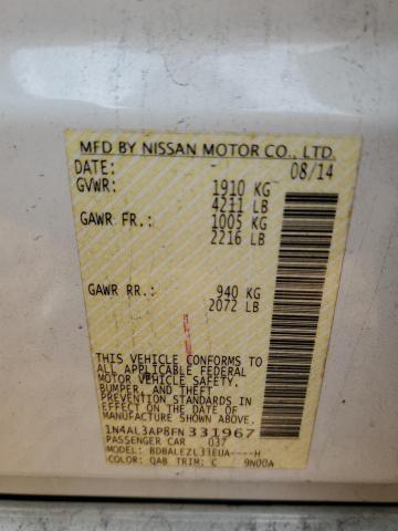 2015 NISSAN ALITMA 1N4AL3AP8FN331967