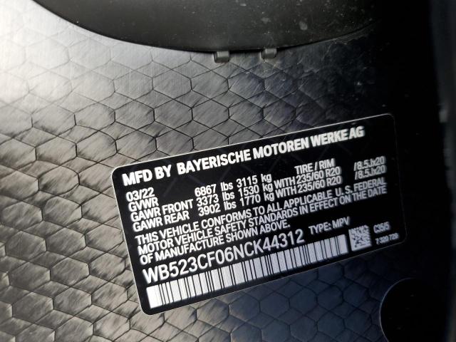 2022 BMW IX XDRIVE5 WB523CF06NCK44312