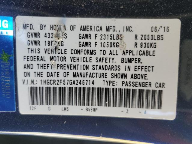 2016 HONDA ACCORD SPO 1HGCR2F57GA246714