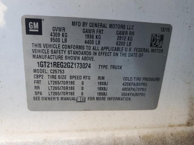 2016 GMC SIERRA C25 - 1GT21REG2GZ173024