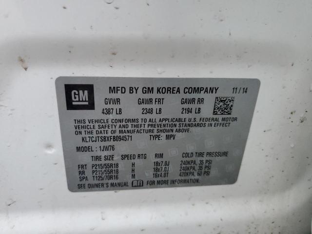 2015 CHEVROLET TRAX LTZ KL7CJTSBXFB094571