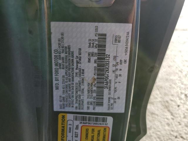 2019 FORD FUSION S - 3FA6P0G72KR283132