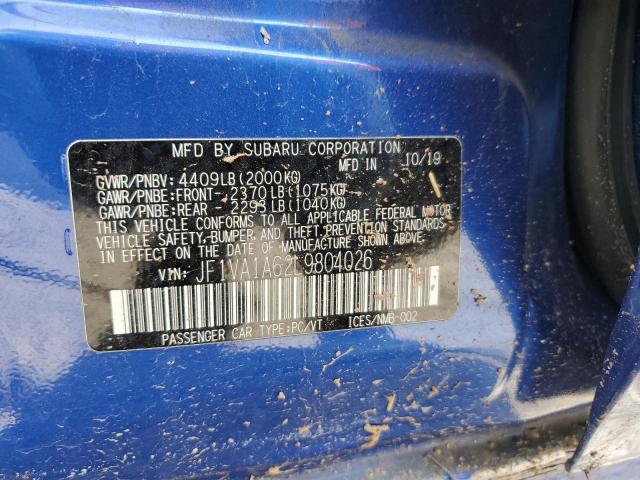 2020 SUBARU WRX JF1VA1A62L9804026