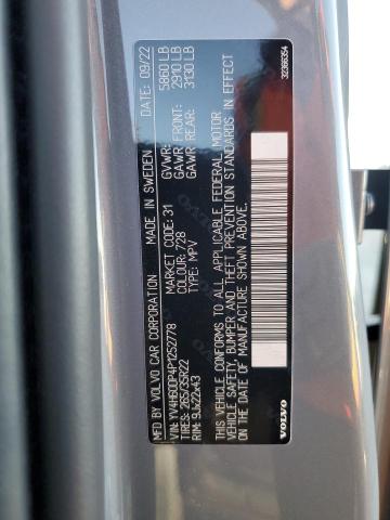 2023 VOLVO XC60 POLES YV4H60DP4P1252778