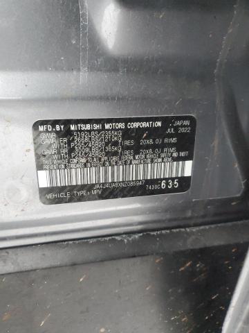2022 MITSUBISHI OUTLANDER - JA4J4UA8XNZ085947
