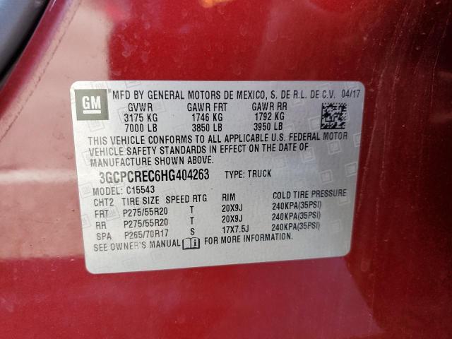 2017 CHEVROLET SILVERADO 3GCPCREC6HG404263