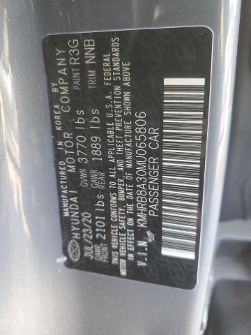 2021 HYUNDAI VENUE SE KMHRB8A30MU065806