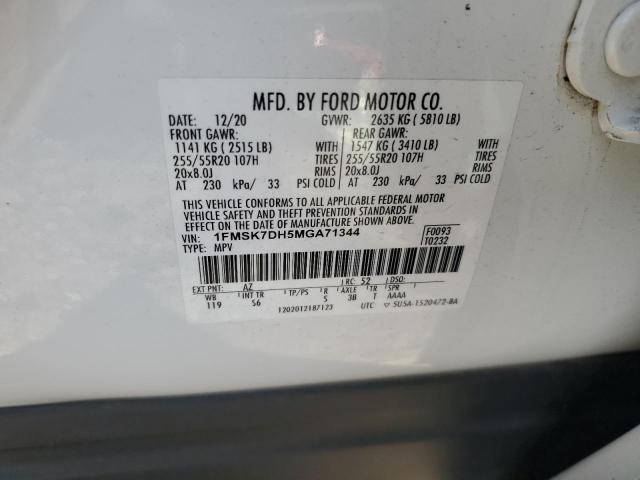 2021 FORD EXPLORER X - 1FMSK7DH5MGA71344