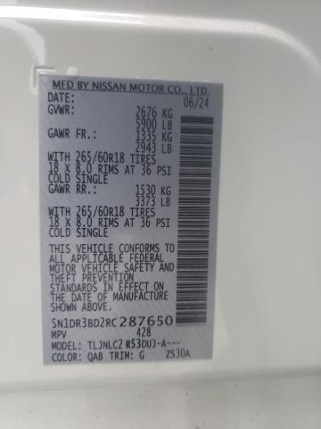 2024 NISSAN PATHFINDER - 5N1DR3BD2RC287650