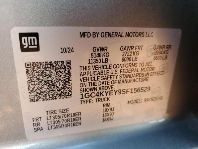 2025 CHEVROLET SILVERADO - 1GC4KYEY9SF156529