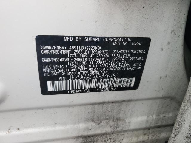 2021 SUBARU FORESTER JF2SKAACXMH446750
