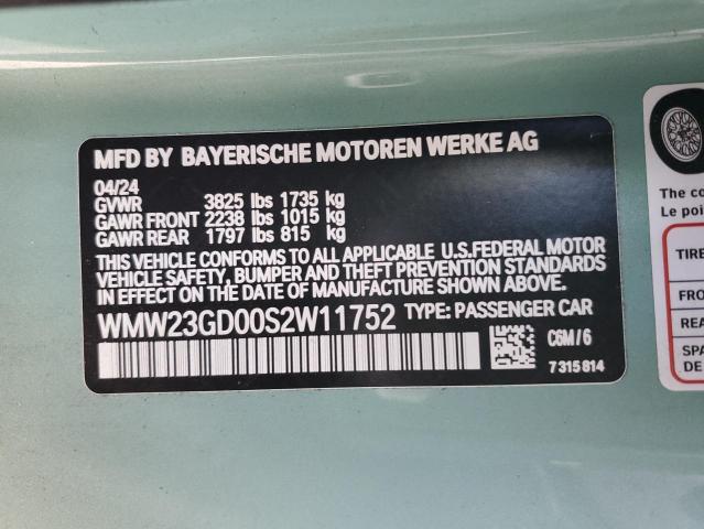 2025 MINI COOPER S WMW23GD00S2W11752