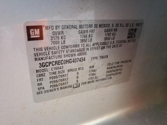 2017 CHEVROLET SILVERADO - 3GCPCREC0HG407434