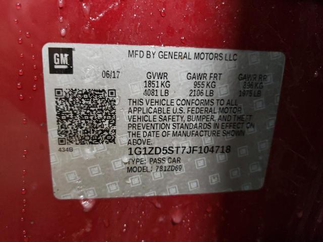 2018 CHEVROLET MALIBU LT - 1G1ZD5ST7JF104718