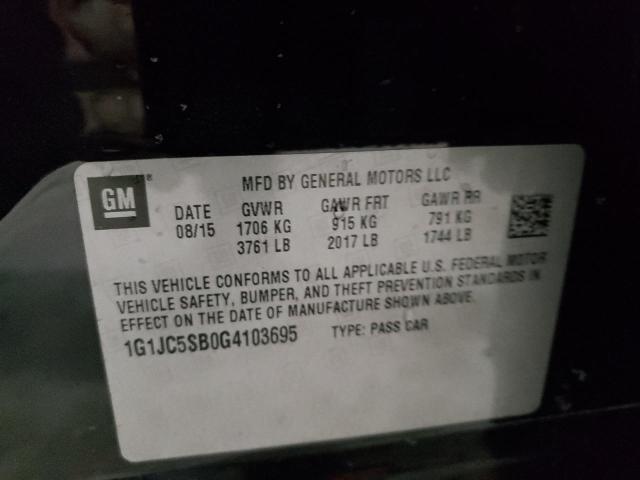 2016 CHEVROLET SONIC LT - 1G1JC5SB0G4103695
