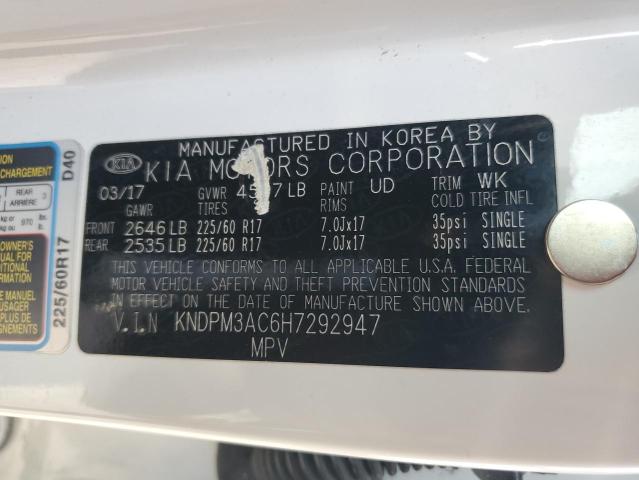 2017 KIA SPORTAGE L - KNDPM3AC6H7292947