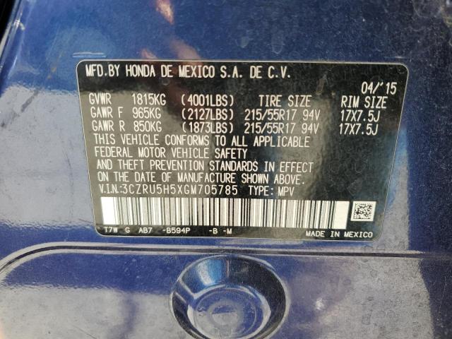 2016 HONDA HR-V EX 3CZRU5H5XGM705785