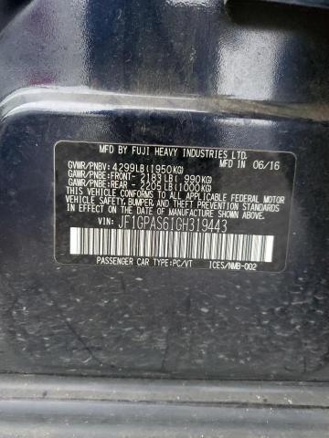 2016 SUBARU IMPREZA SP - JF1GPAS61GH319443