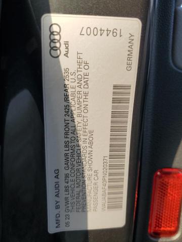 2023 AUDI A4 QUATTRO WAUABAF40PN020371