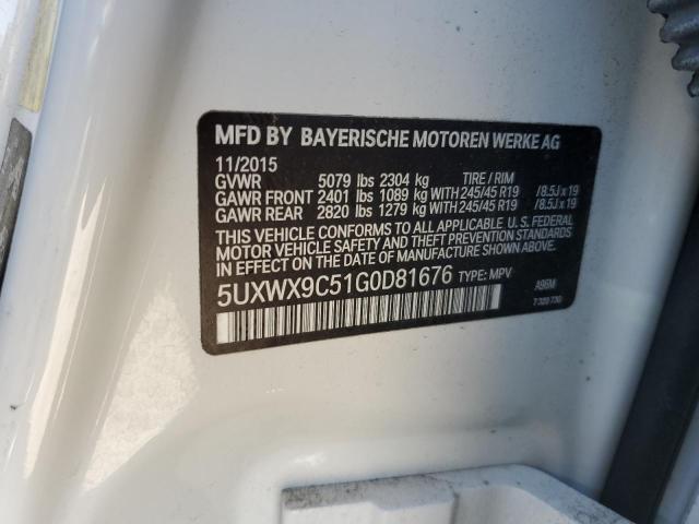 2016 BMW X3 XDRIVE2 5UXWX9C51G0D81676