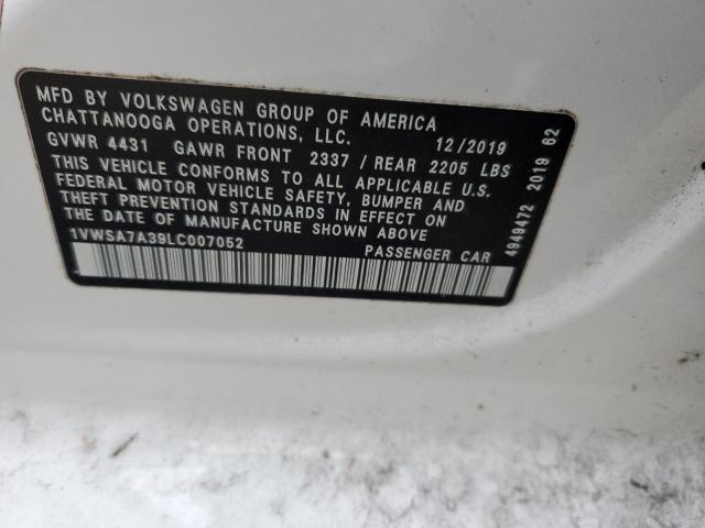 2020 VOLKSWAGEN PASSAT SE - 1VWSA7A39LC007052