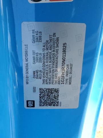 2022 CHEVROLET CAMARO SS - 1G1FH1R70N0118025