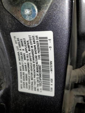 2019 HONDA INSIGHT TO 19XZE4F94KE024947
