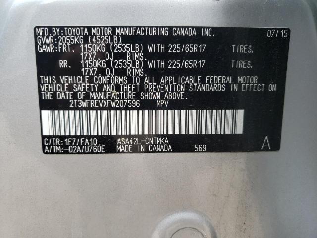 2015 TOYOTA RAV4 XLE - 2T3WFREVXFW207596