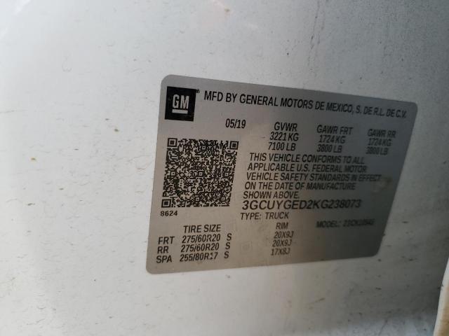2019 CHEVROLET SILVERADO - 3GCUYGED2KG238073