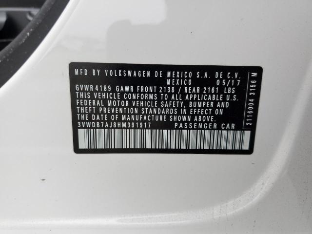 2017 VOLKSWAGEN JETTA SE 3VWDB7AJ8HM391917